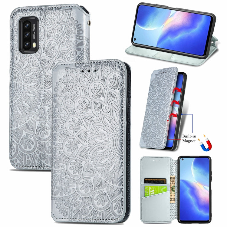 For Blackview A90 Blooming Mandala Embossed Pattern Magnetic Horizontal Flip Leather Case with Holder & Card Slots & Wallet