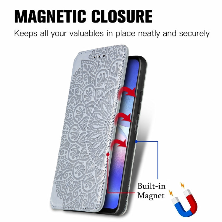 For Blackview A90 Blooming Mandala Embossed Pattern Magnetic Horizontal Flip Leather Case with Holder & Card Slots & Wallet