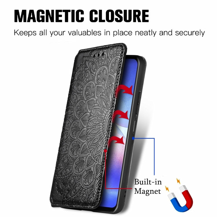 For Blackview A90 Blooming Mandala Embossed Pattern Magnetic Horizontal Flip Leather Case with Holder & Card Slots & Wallet