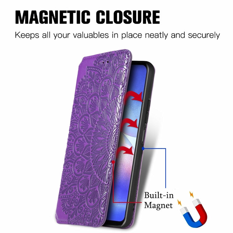 For Blackview A90 Blooming Mandala Embossed Pattern Magnetic Horizontal Flip Leather Case with Holder & Card Slots & Wallet