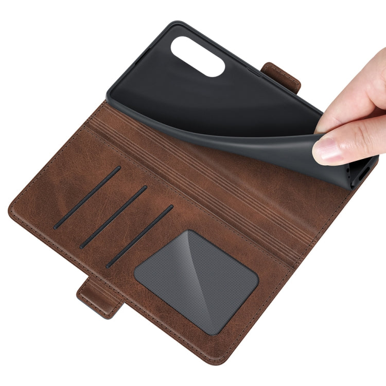 For Sony Xperia Ace II Dual-side Magnetic Buckle Horizontal Flip Leather Case with Holder & Card Slots & Wallet