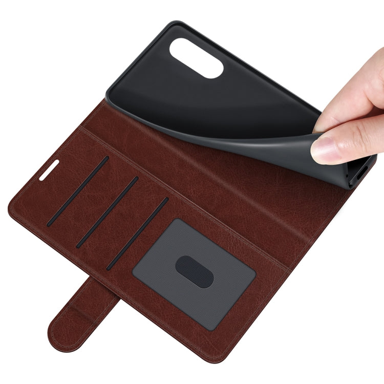 For Sony Xperia Ace II R64 Texture Single Horizontal Flip Protective Case with Holder & Card Slots & Wallet& Photo Frame