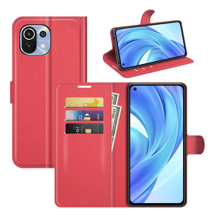 For Xiaomi Mi 11 Lite Litchi Texture Horizontal Flip Protective Case with Holder & Card Slots & Wallet