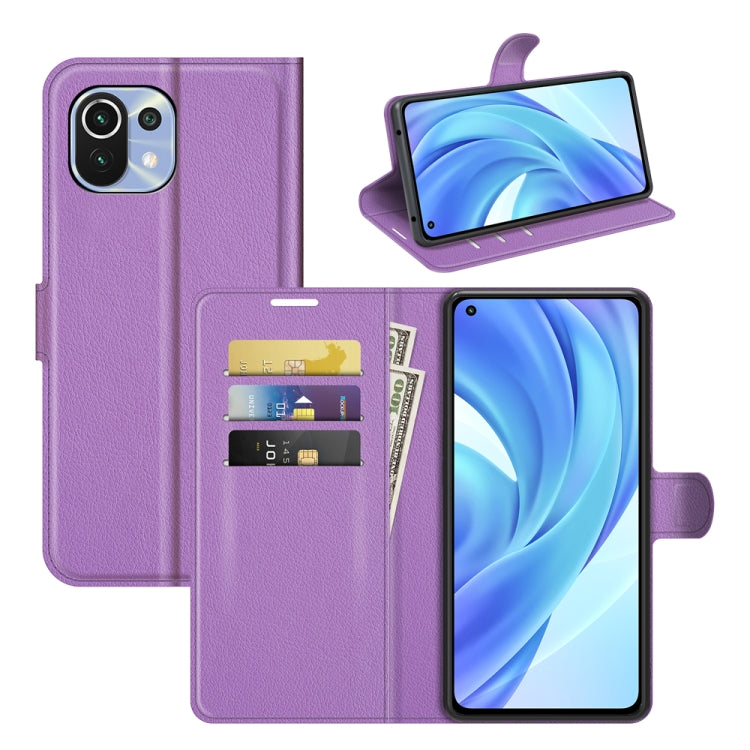For Xiaomi Mi 11 Lite Litchi Texture Horizontal Flip Protective Case with Holder & Card Slots & Wallet