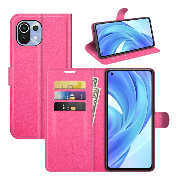 For Xiaomi Mi 11 Lite Litchi Texture Horizontal Flip Protective Case with Holder & Card Slots & Wallet