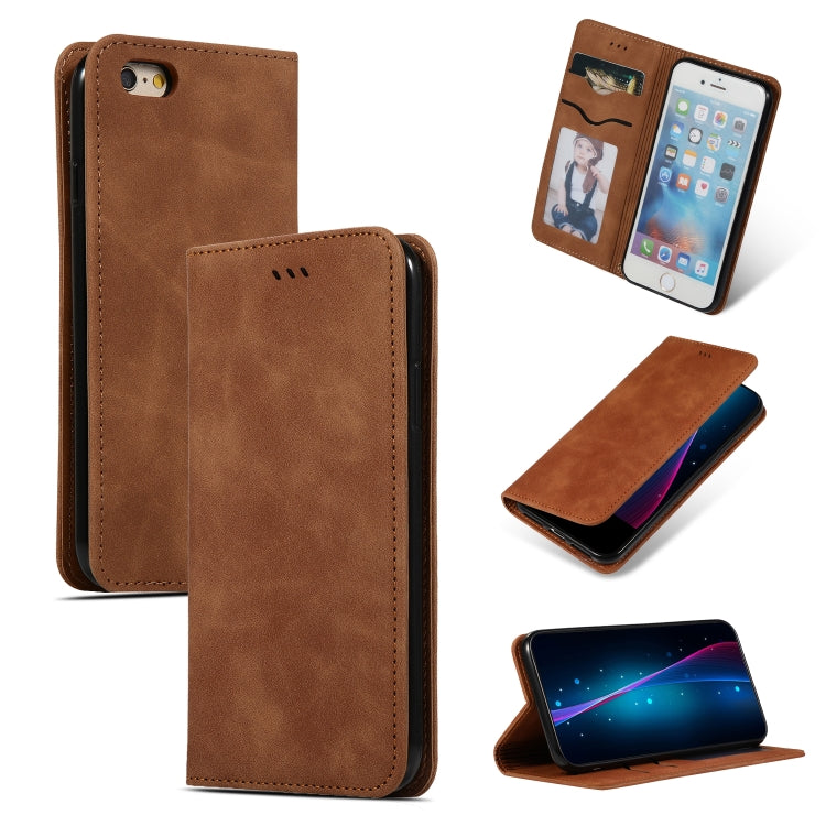 Retro Skin Feel Business Magnetic Horizontal Flip Leather Case for iPhone 6S & 6