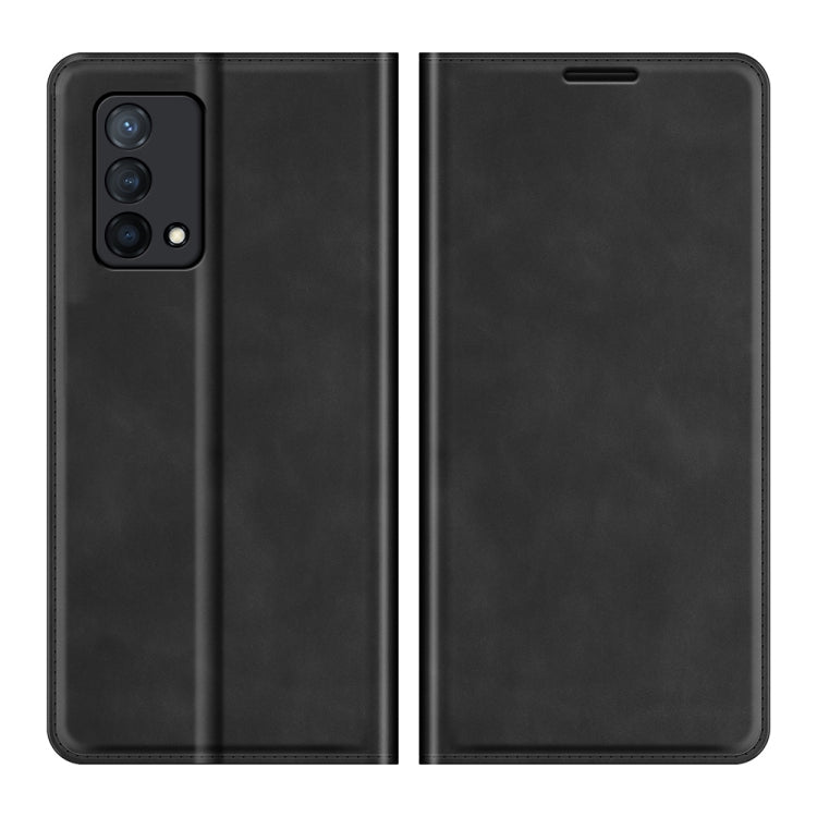 For OPPO K9 Retro-skin Business Magnetic Suction Leather Case with Holder & Card Slots & Wallet