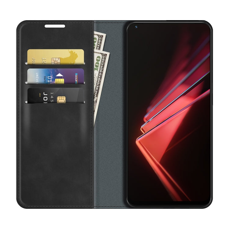 For OPPO K9 Retro-skin Business Magnetic Suction Leather Case with Holder & Card Slots & Wallet