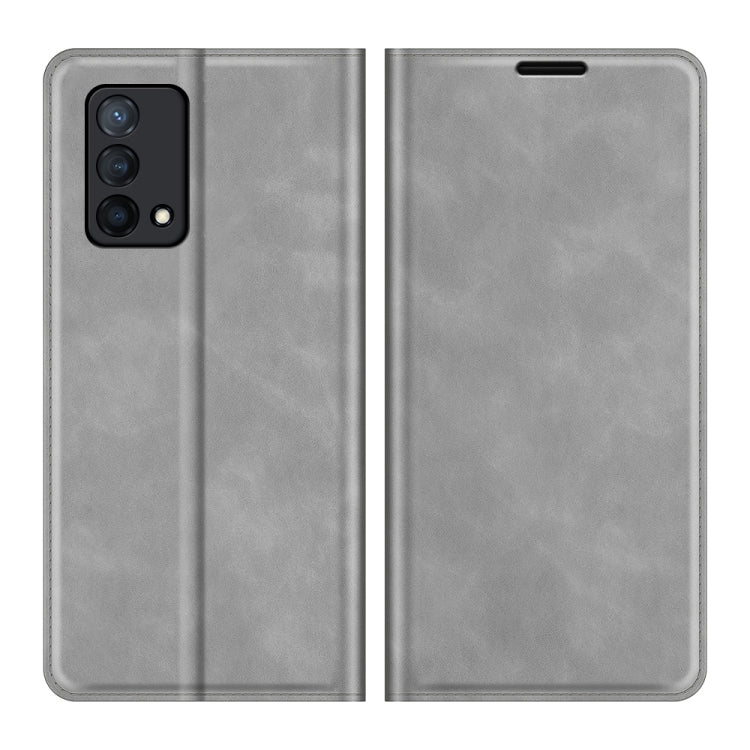 For OPPO K9 Retro-skin Business Magnetic Suction Leather Case with Holder & Card Slots & Wallet