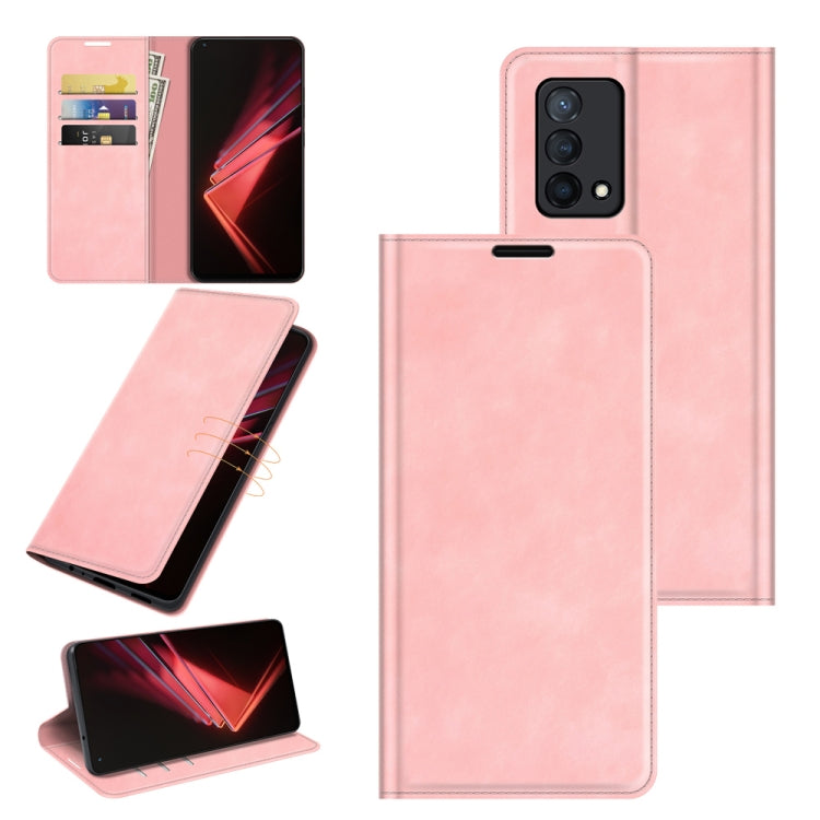 For OPPO K9 Retro-skin Business Magnetic Suction Leather Case with Holder & Card Slots & Wallet
