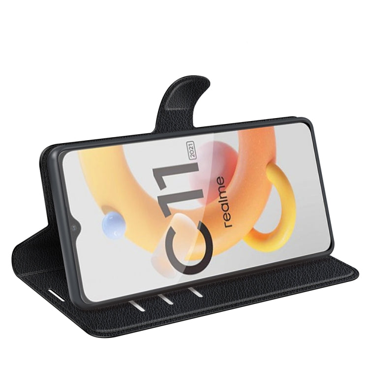 For OPPO Realme C11 2021 Litchi Texture Horizontal Flip Protective Case with Holder & Card Slots & Wallet