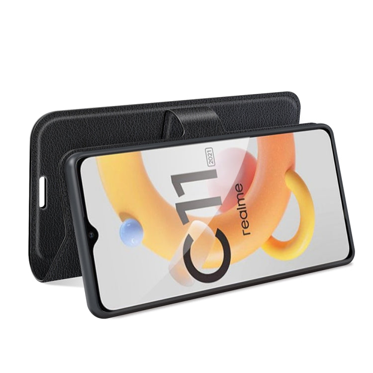 For OPPO Realme C11 2021 Litchi Texture Horizontal Flip Protective Case with Holder & Card Slots & Wallet