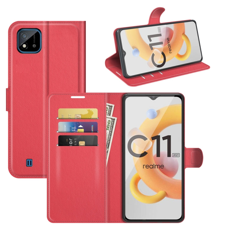 For OPPO Realme C11 2021 Litchi Texture Horizontal Flip Protective Case with Holder & Card Slots & Wallet