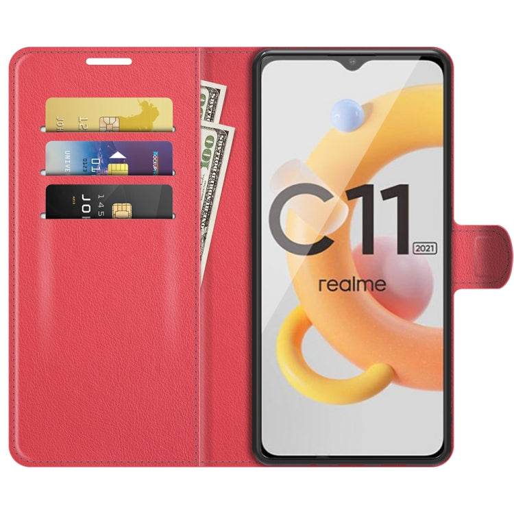 For OPPO Realme C11 2021 Litchi Texture Horizontal Flip Protective Case with Holder & Card Slots & Wallet