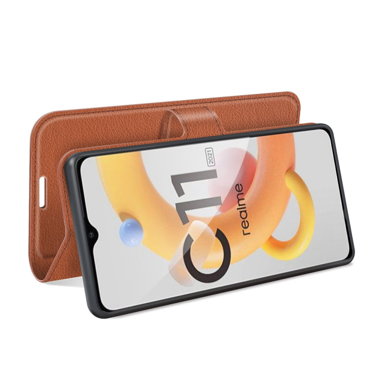For OPPO Realme C11 2021 Litchi Texture Horizontal Flip Protective Case with Holder & Card Slots & Wallet