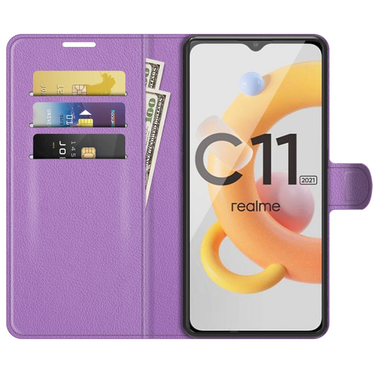 For OPPO Realme C11 2021 Litchi Texture Horizontal Flip Protective Case with Holder & Card Slots & Wallet