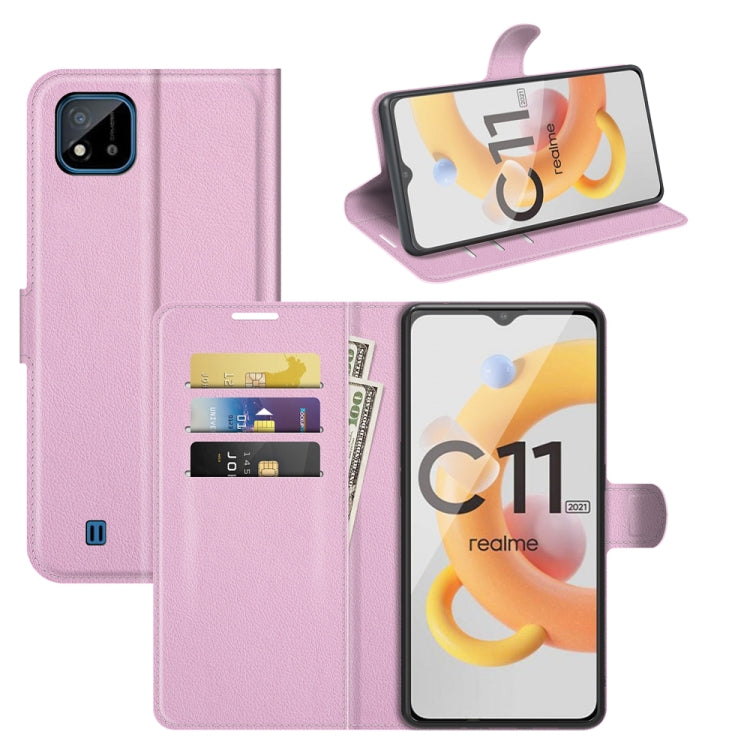 For OPPO Realme C11 2021 Litchi Texture Horizontal Flip Protective Case with Holder & Card Slots & Wallet