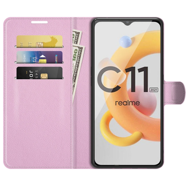 For OPPO Realme C11 2021 Litchi Texture Horizontal Flip Protective Case with Holder & Card Slots & Wallet