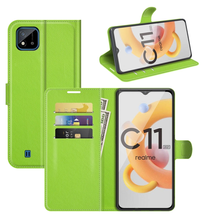 For OPPO Realme C11 2021 Litchi Texture Horizontal Flip Protective Case with Holder & Card Slots & Wallet