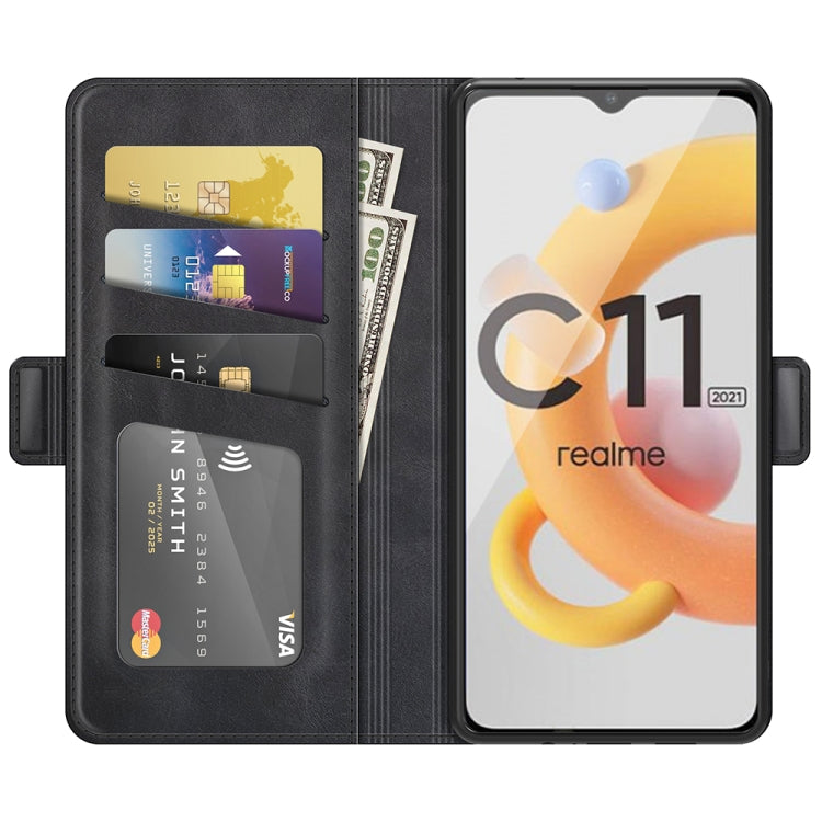 For OPPO Realme C11 2021 Dual-side Magnetic Buckle Horizontal Flip Leather Case with Holder & Card Slots & Wallet