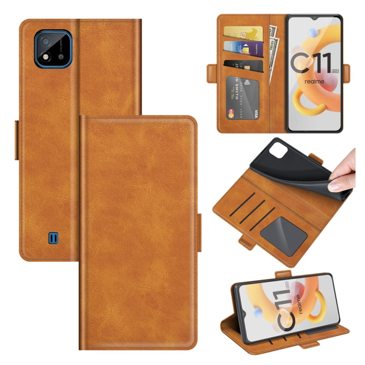 For OPPO Realme C11 2021 Dual-side Magnetic Buckle Horizontal Flip Leather Case with Holder & Card Slots & Wallet