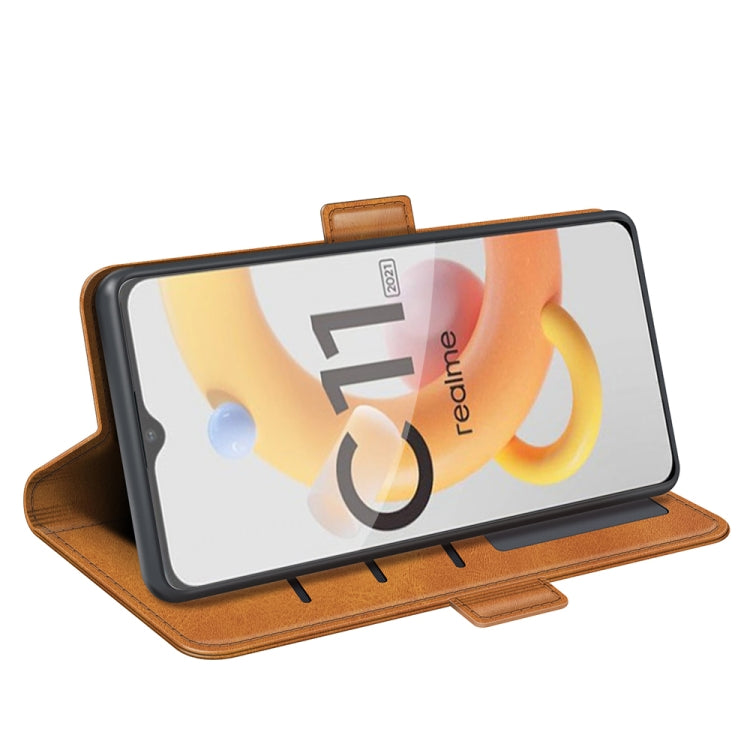 For OPPO Realme C11 2021 Dual-side Magnetic Buckle Horizontal Flip Leather Case with Holder & Card Slots & Wallet