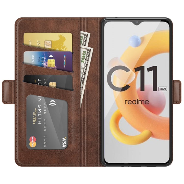 For OPPO Realme C11 2021 Dual-side Magnetic Buckle Horizontal Flip Leather Case with Holder & Card Slots & Wallet
