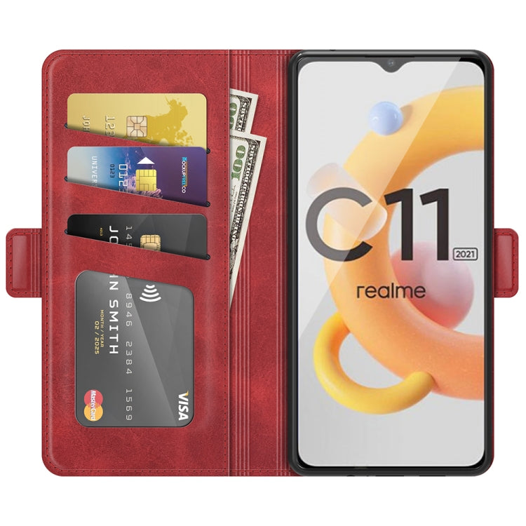 For OPPO Realme C11 2021 Dual-side Magnetic Buckle Horizontal Flip Leather Case with Holder & Card Slots & Wallet
