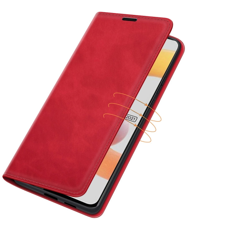 For OPPO Realme C11 2021 Retro-skin Business Magnetic Suction Leather Case with Holder & Card Slots & Wallet