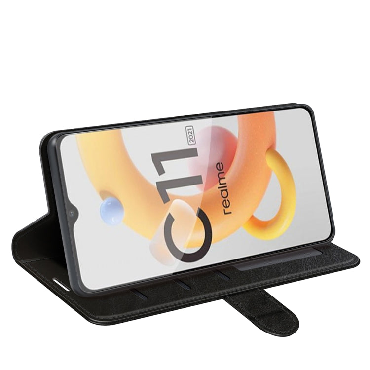 For OPPO Realme C11 2021 R64 Texture Single Horizontal Flip Protective Case with Holder & Card Slots & Wallet& Photo Frame