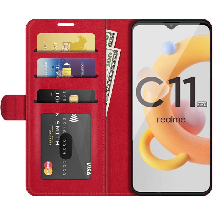 For OPPO Realme C11 2021 R64 Texture Single Horizontal Flip Protective Case with Holder & Card Slots & Wallet& Photo Frame