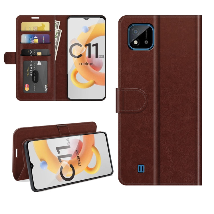 For OPPO Realme C11 2021 R64 Texture Single Horizontal Flip Protective Case with Holder & Card Slots & Wallet& Photo Frame