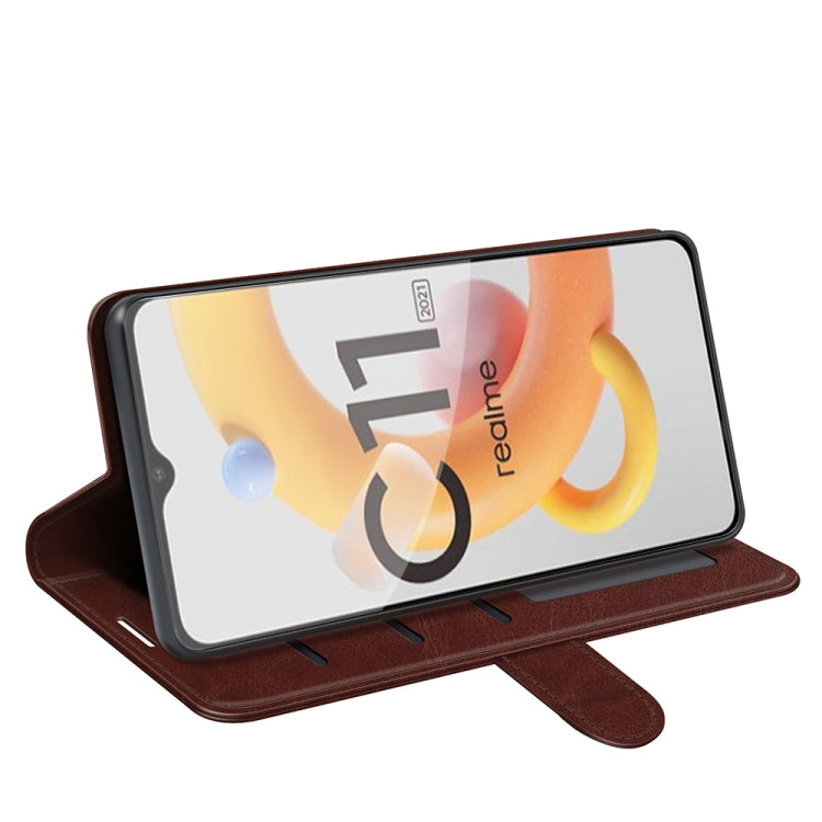 For OPPO Realme C11 2021 R64 Texture Single Horizontal Flip Protective Case with Holder & Card Slots & Wallet& Photo Frame