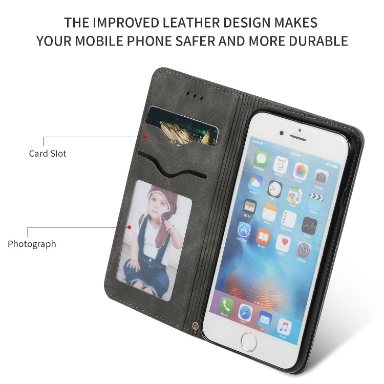 Retro Skin Feel Business Magnetic Horizontal Flip Leather Case for iPhone 6S Plus & 6 Plus