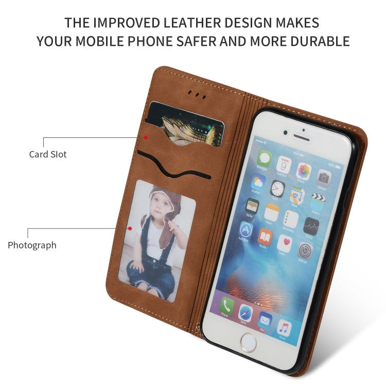 Retro Skin Feel Business Magnetic Horizontal Flip Leather Case for iPhone 6S Plus & 6 Plus