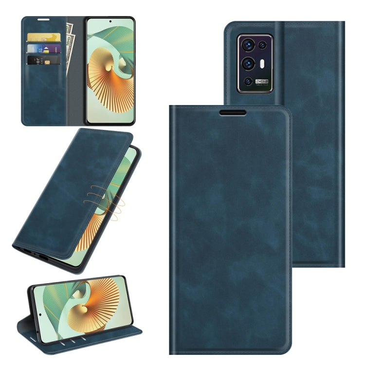 For ZTE Axon 30 Pro 5G Retro-skin Business Magnetic Suction Leather Case with Holder & Card Slots & Wallet