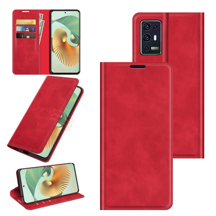 For ZTE Axon 30 Pro 5G Retro-skin Business Magnetic Suction Leather Case with Holder & Card Slots & Wallet