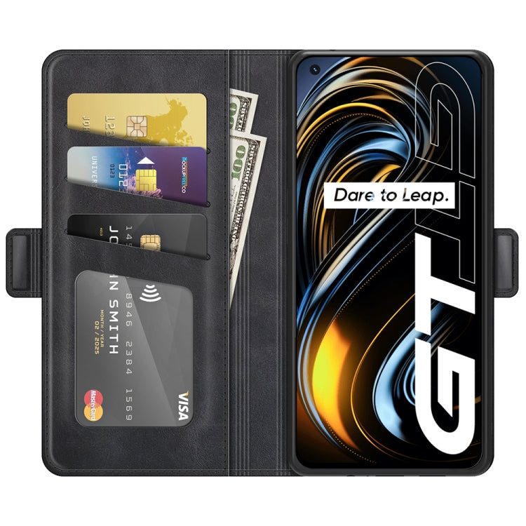 For OPPO Realme GT 5G / Realme Q3 Pro 5G Dual-side Magnetic Buckle Horizontal Flip Leather Case with Holder & Card Slots & Wallet