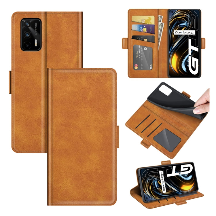 For OPPO Realme GT 5G / Realme Q3 Pro 5G Dual-side Magnetic Buckle Horizontal Flip Leather Case with Holder & Card Slots & Wallet