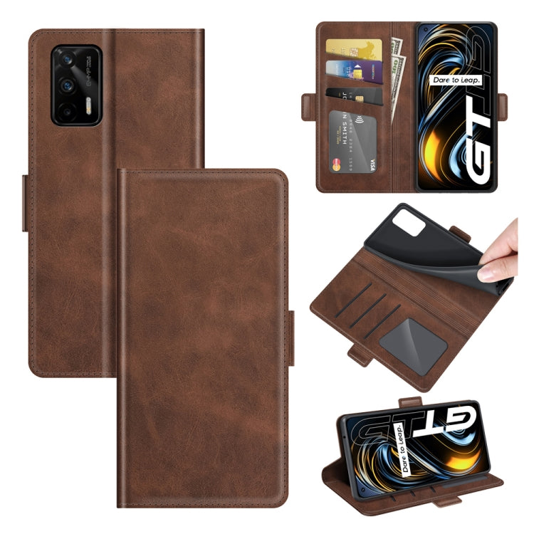 For OPPO Realme GT 5G / Realme Q3 Pro 5G Dual-side Magnetic Buckle Horizontal Flip Leather Case with Holder & Card Slots & Wallet