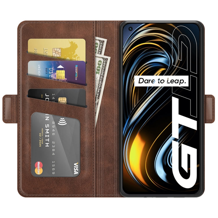 For OPPO Realme GT 5G / Realme Q3 Pro 5G Dual-side Magnetic Buckle Horizontal Flip Leather Case with Holder & Card Slots & Wallet
