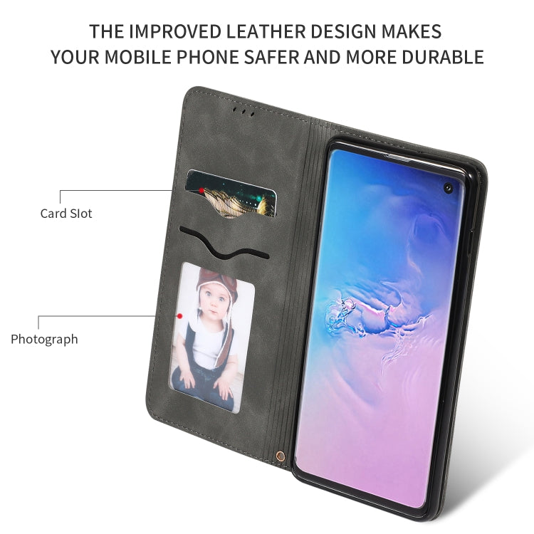 Retro Skin Feel Business Magnetic Horizontal Flip Leather Case for Samsung Galaxy S10