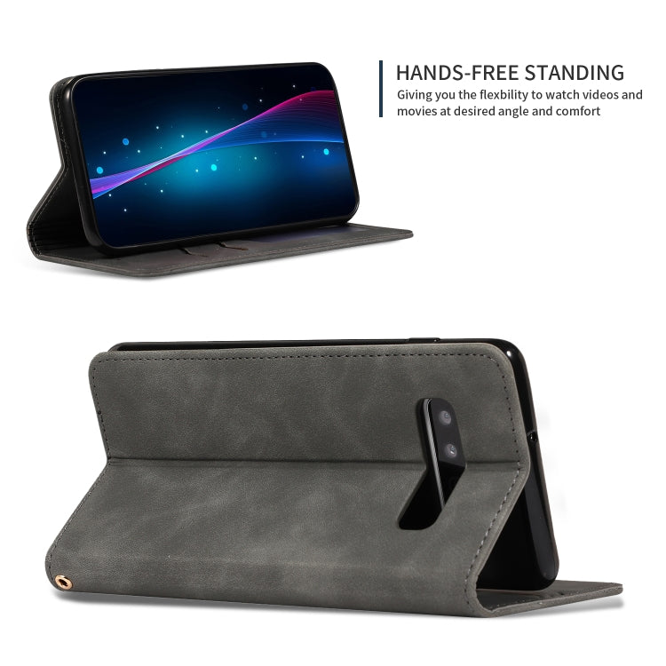 Retro Skin Feel Business Magnetic Horizontal Flip Leather Case for Samsung Galaxy S10