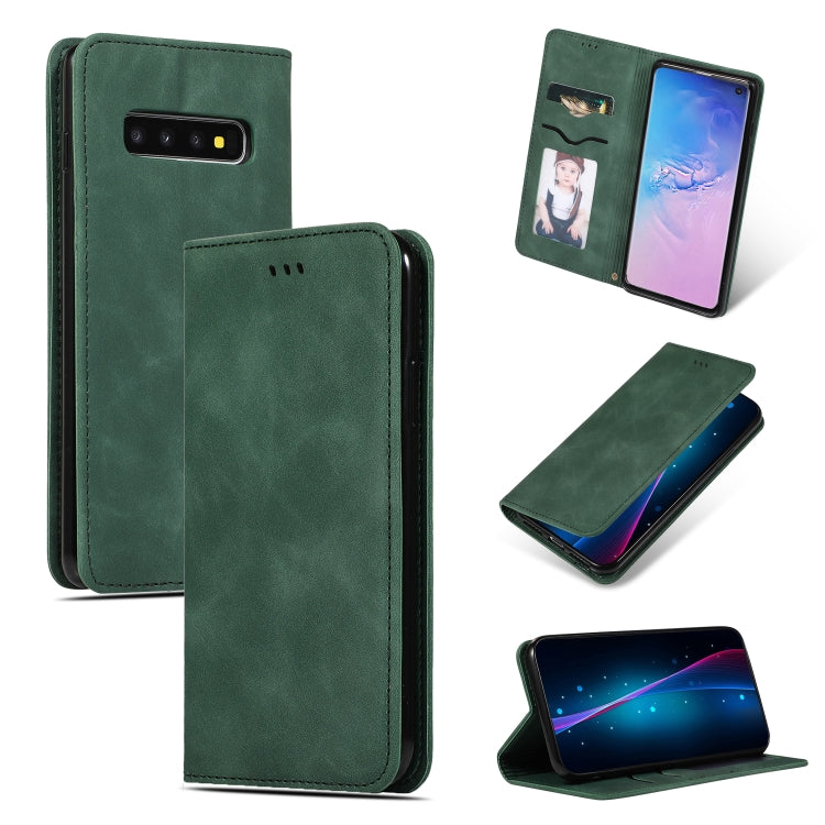 Retro Skin Feel Business Magnetic Horizontal Flip Leather Case for Samsung Galaxy S10