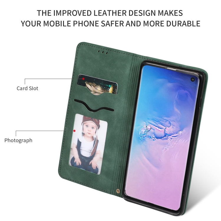 Retro Skin Feel Business Magnetic Horizontal Flip Leather Case for Samsung Galaxy S10
