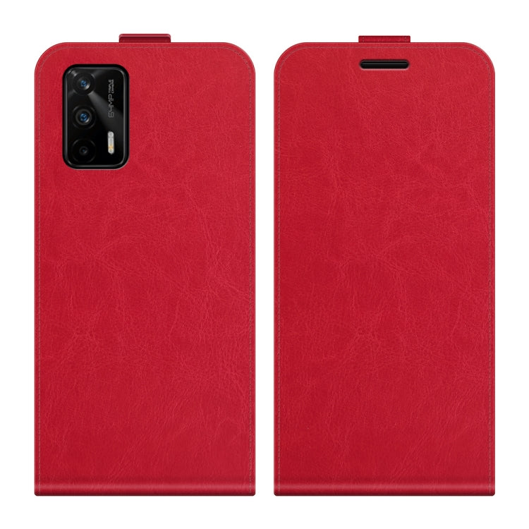 For OPPO Realme GT 5G / Realme Q3 Pro 5G R64 Texture Single Vertical Flip Leather Protective Case with Card Slots & Photo Frame