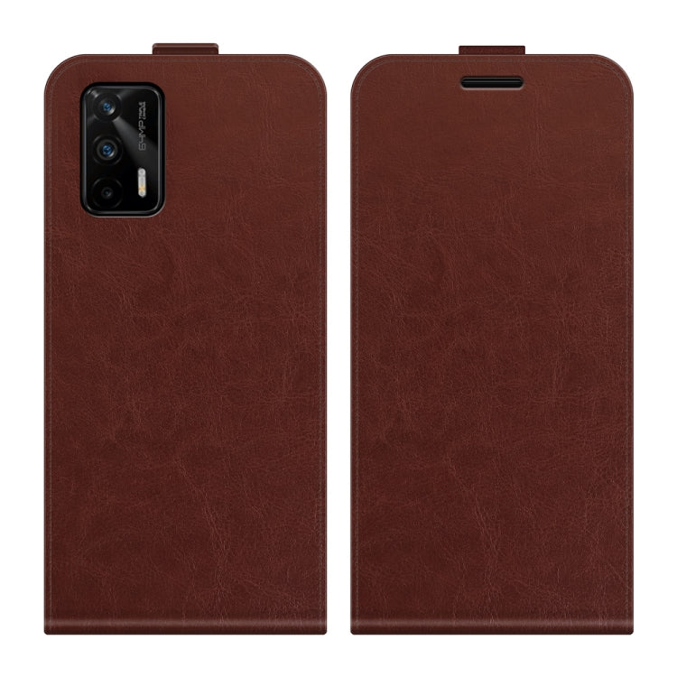 For OPPO Realme GT 5G / Realme Q3 Pro 5G R64 Texture Single Vertical Flip Leather Protective Case with Card Slots & Photo Frame
