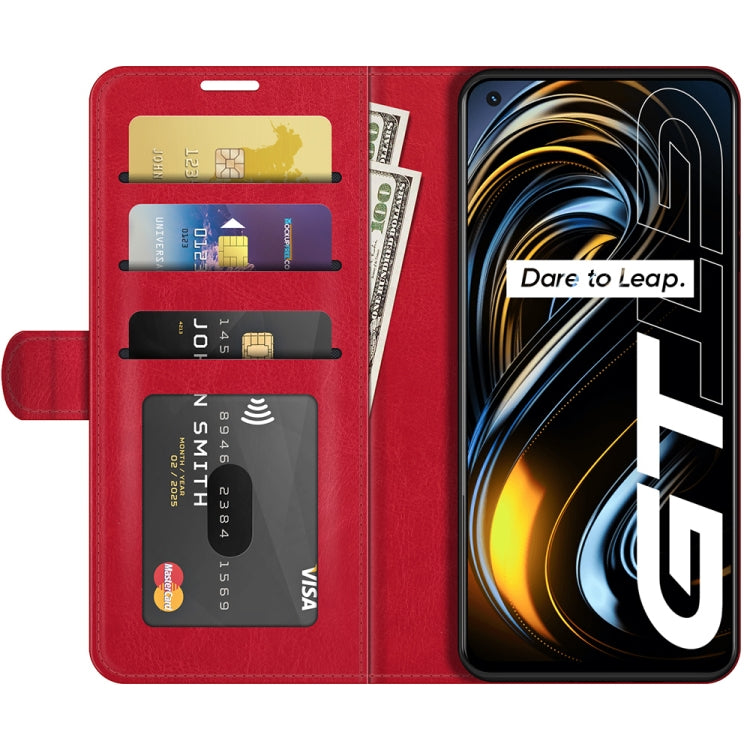 For OPPO Realme GT 5G / Realme Q3 Pro 5G R64 Texture Single Horizontal Flip Protective Case with Holder & Card Slots & Wallet& Photo Frame