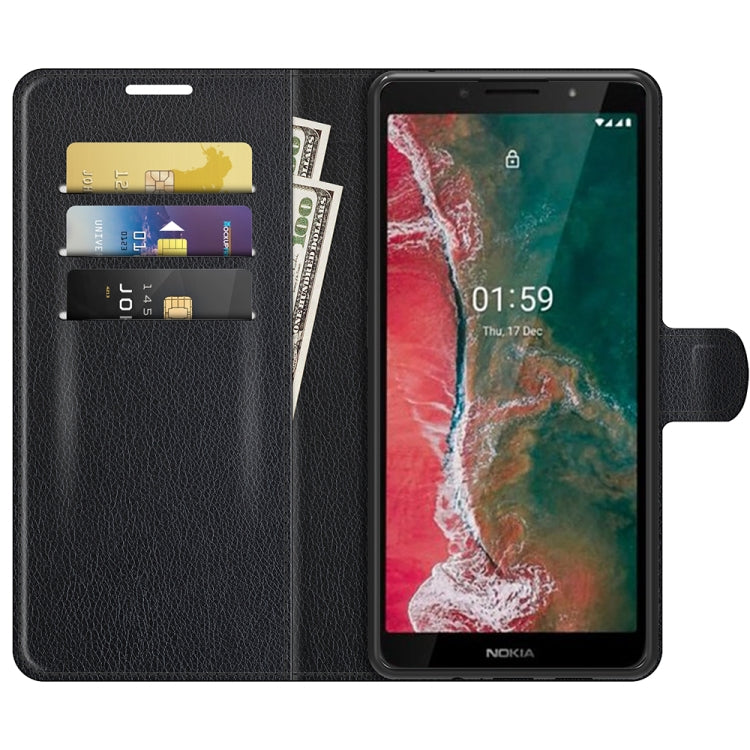 For Nokia C1 Plus Litchi Texture Horizontal Flip Protective Case with Holder & Card Slots & Wallet