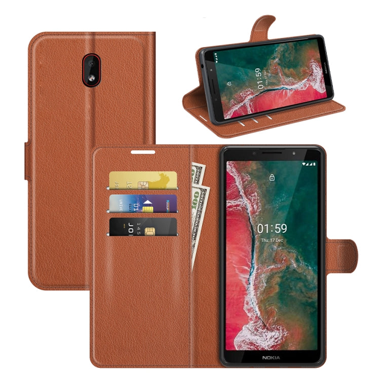 For Nokia C1 Plus Litchi Texture Horizontal Flip Protective Case with Holder & Card Slots & Wallet